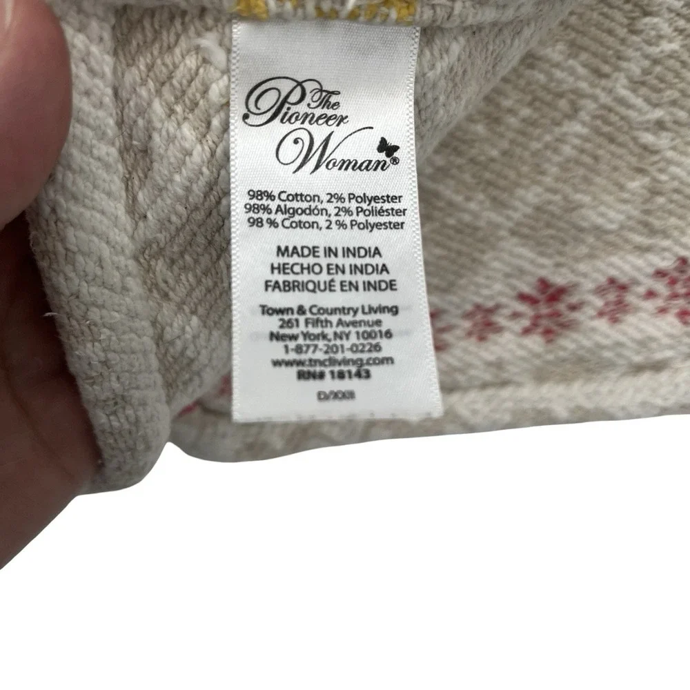Pioneer Woman Table Runner 12x80 Boho Farmhouse Woven Cotton Floral Stripe Decor